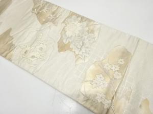 アンティーク　菊に椿・楓模様刺繍袋帯（材料）